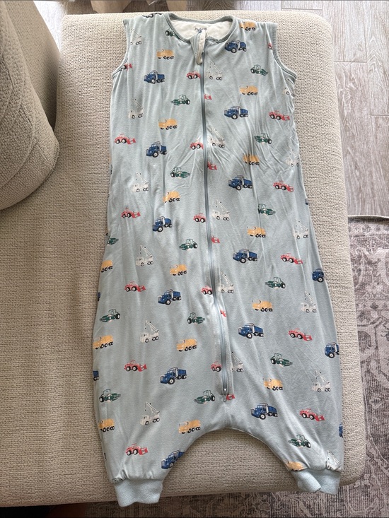Kyte BABY Other - Kyte BABY Light Blue Sleeveless Zip Sleep Sack with Work Truck Print
